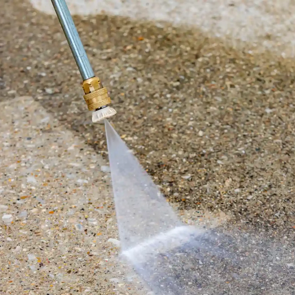 Water Blasting a driveway with Kiwi Clean Home